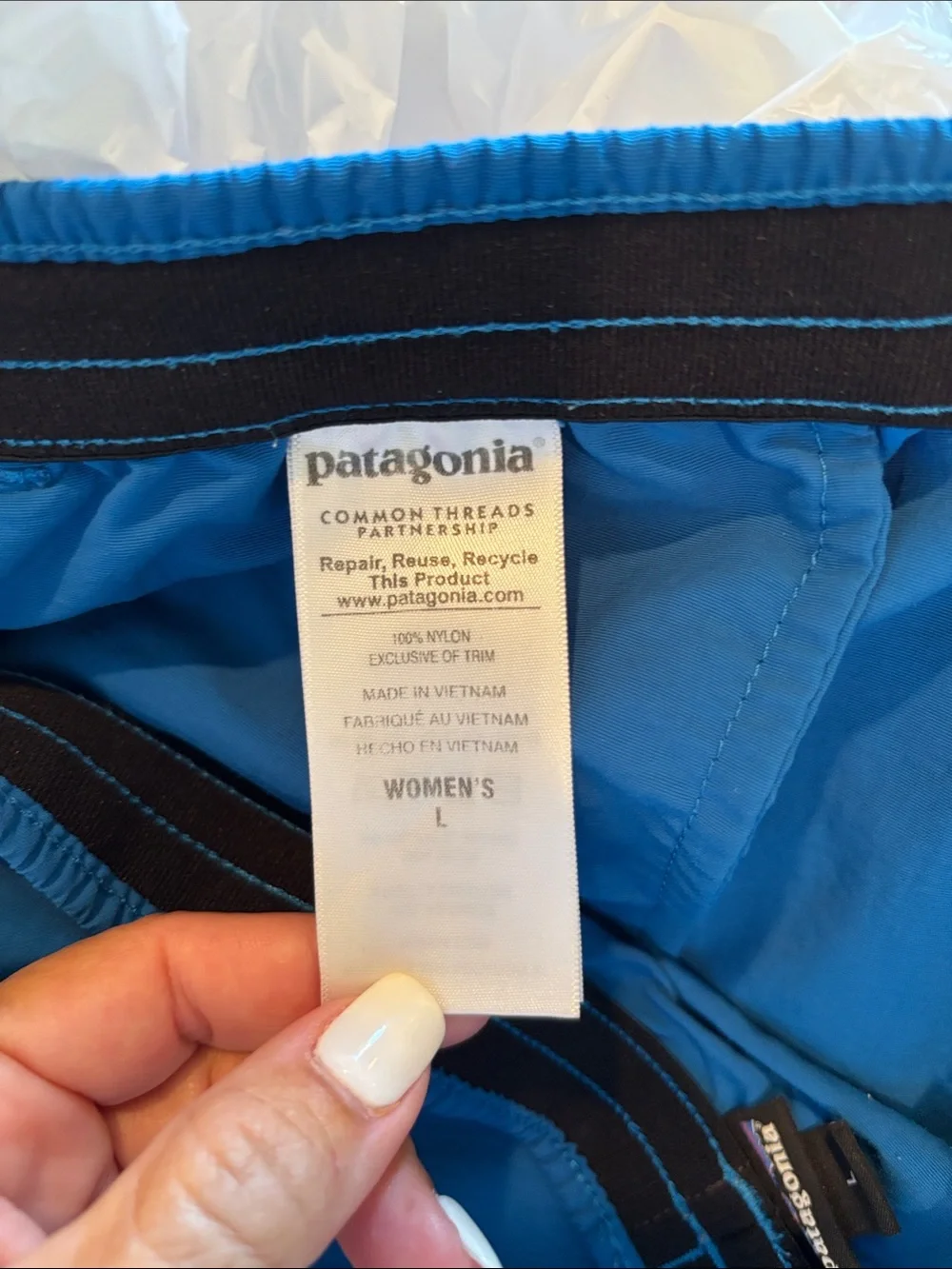 Patagonia Women's Baggies Shorts 5" Ocean Shore Blue Quick Dry Large L - Picture 5 of 6